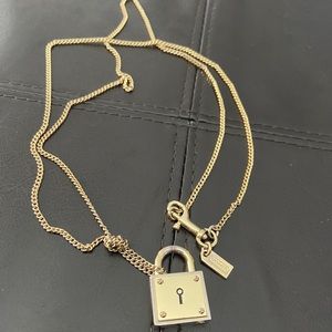 Coach lock necklace